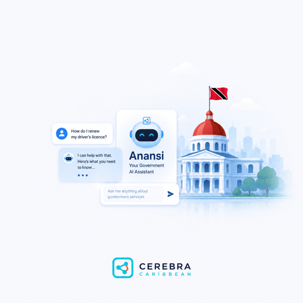Anansi government AI assistant representing conversational customer service in Trinidad and Tobago
